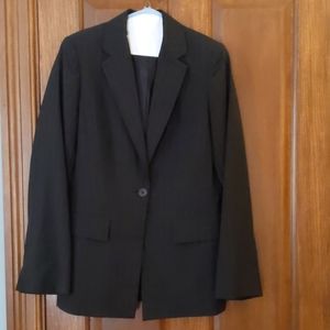 Black pinstripe blazer